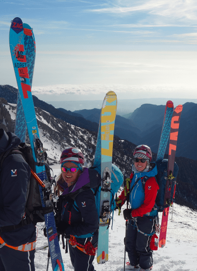 Le Groupe Féminin de Haute Montagne en ski de rando au Mont Olympe
